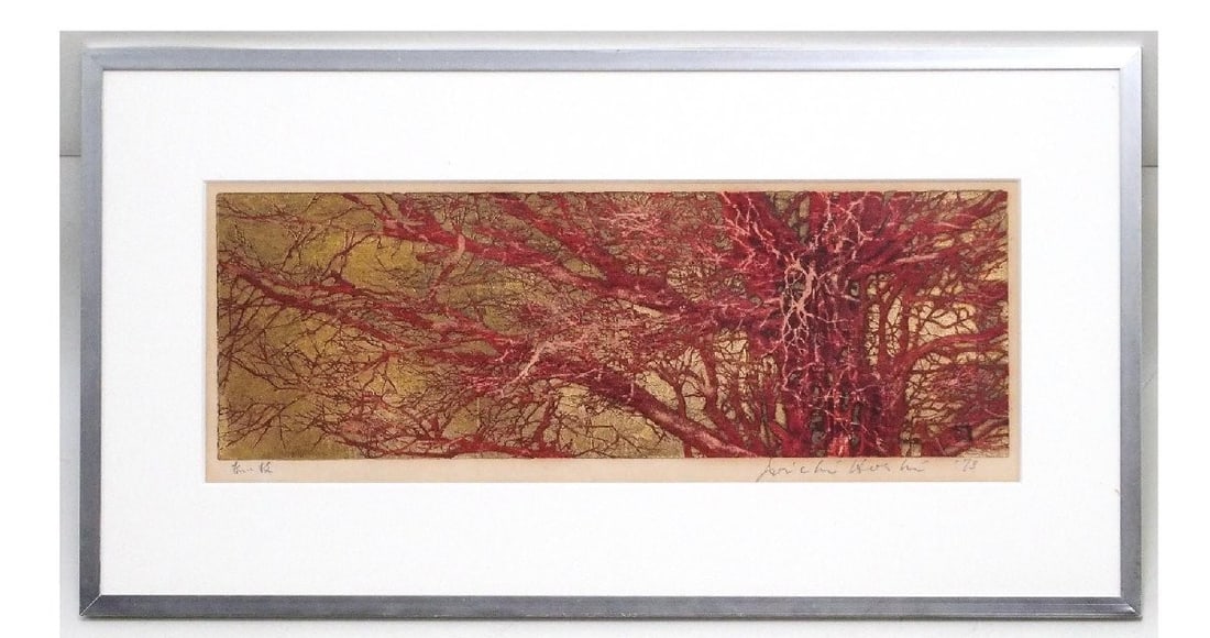 Japanese signed abstract art woodblock print 1973 red branch joichi hoshi: Japanese signed abstract art woodblock print 1973 red branch joichi hoshi Item Specifics: Unit Of Sale: Single Piece Artist: HOSHI JOICHI Joichi Hoshi Signed By: HOSHI JOICHI Image Orientation: Landsc