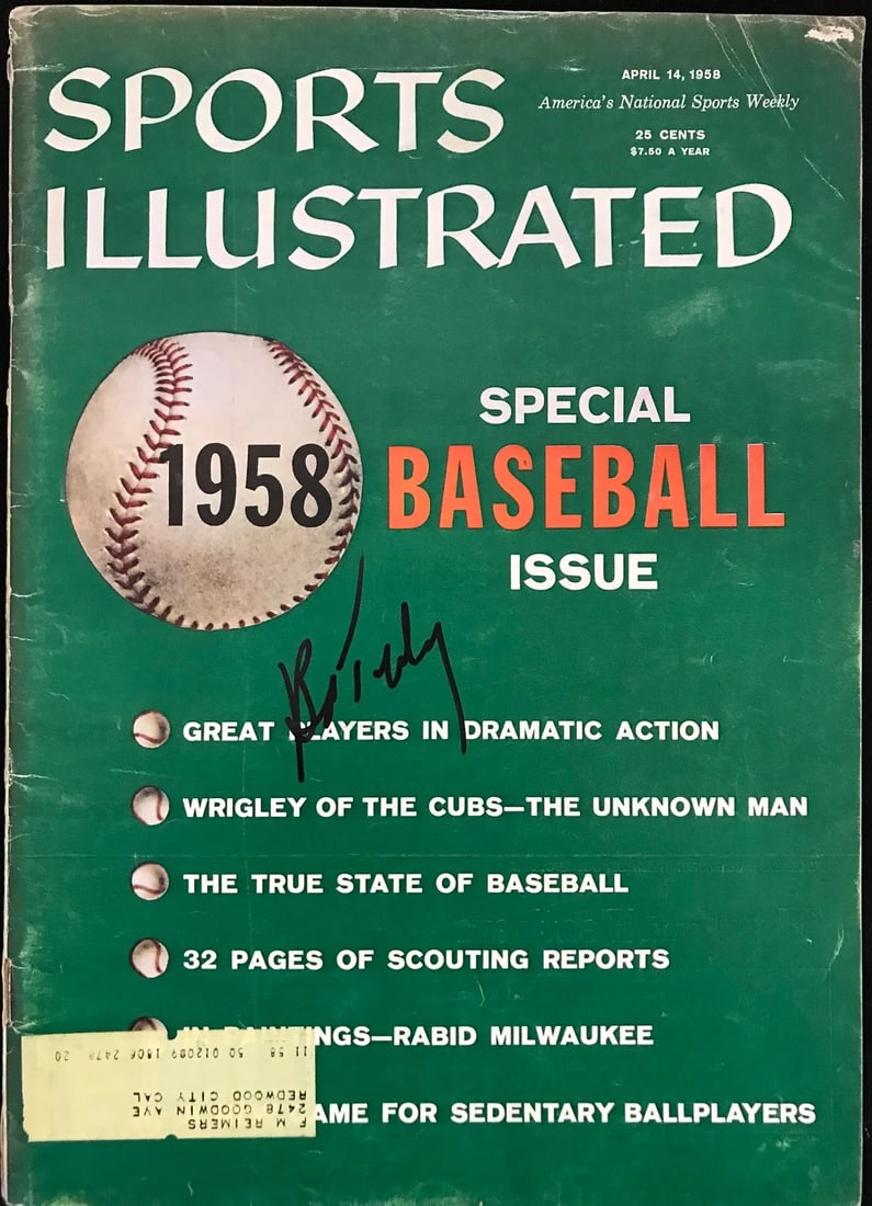 Bob Turley Signed Sports Illustrated Magazine - April 14 1958 (1 of 2)