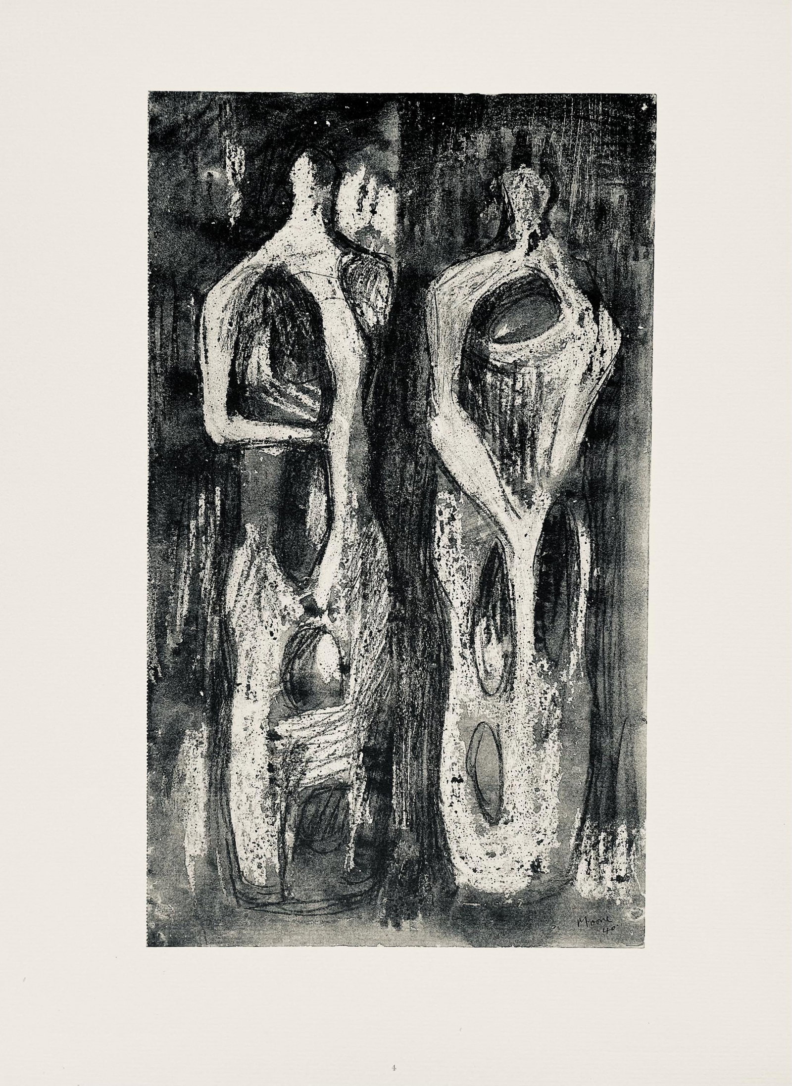 Two Standing Figures by Henry Moore Lithograph - 4