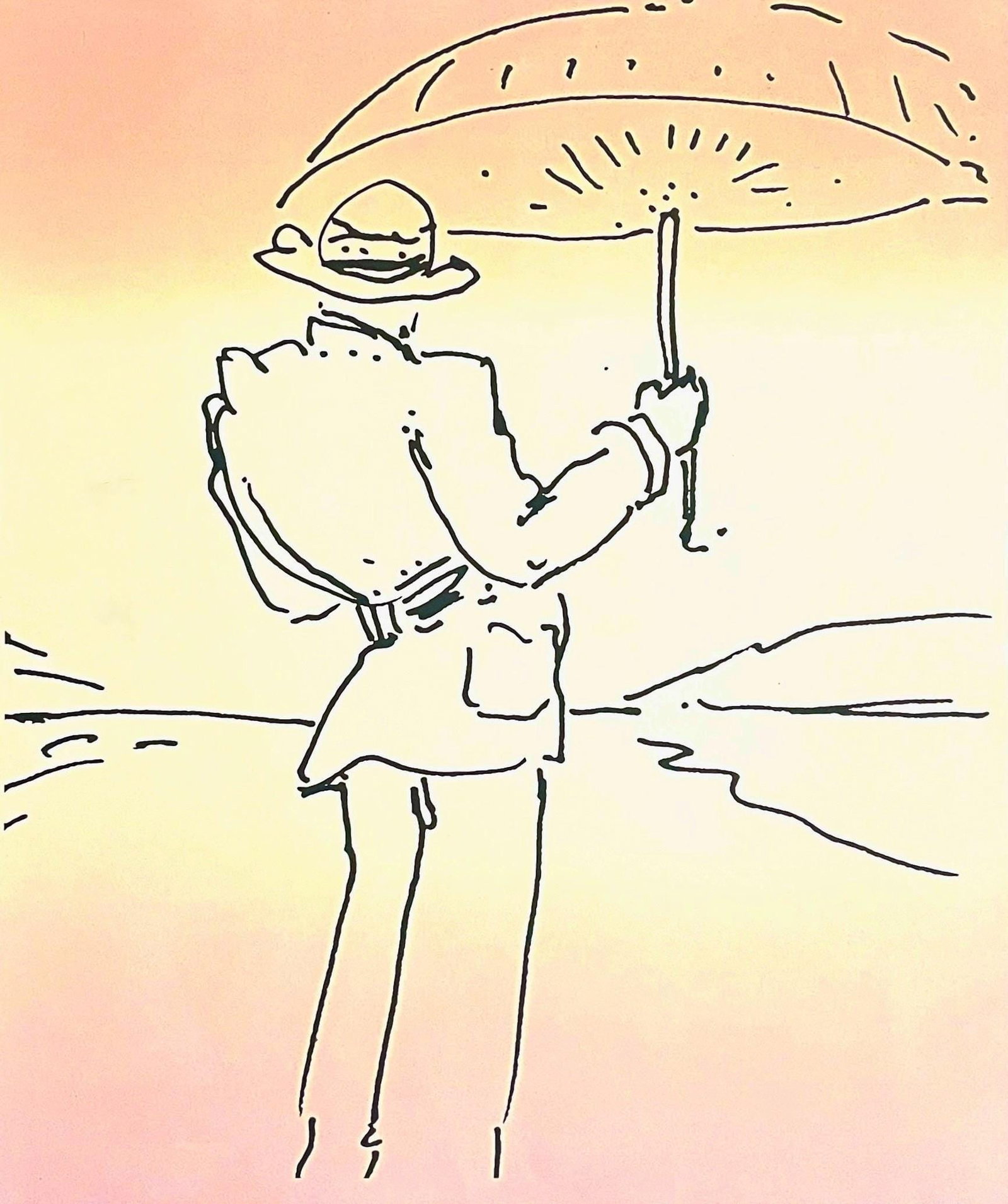 Peter Max, Umbrella Man, Hand Signed, Mixed Media Watercolor and Silkscreen Painting: Peter Max, Umbrella Man, Hand Signed, Mixed Media Watercolor and Silkscreen Painting Item Specifics: Paper size: 28 x 22 inches. Inscription: Hand signed in ink, as issued. Condition: Excellent.