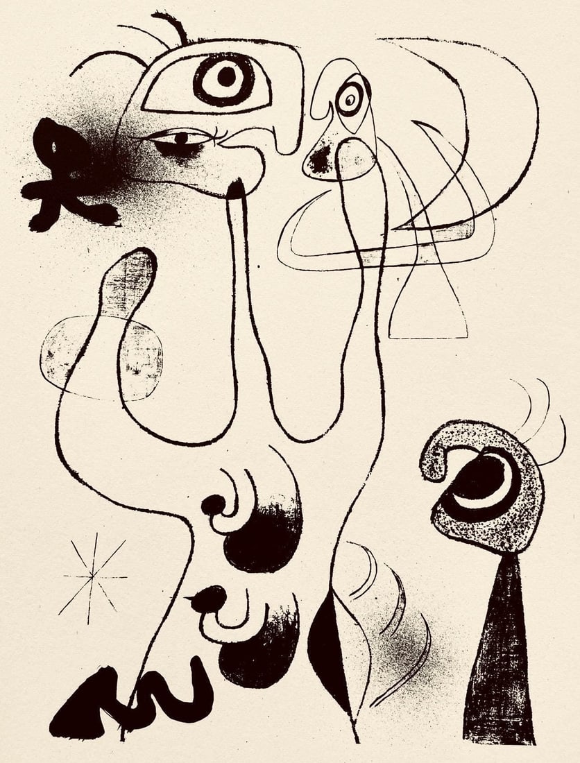 Joan Mir, Composition, The Prints of Joan Miro, Etching: Joan Mir, Composition, The Prints of Joan Miro, Etching Item Specifics: Inscription: Unsigned and unnumbered, as issued. Paper Size: 11 x 8.5 inches. Excellent condition. Notes: From the folio, The