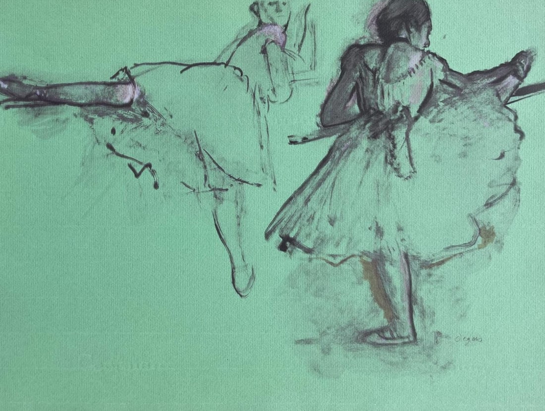 Dancer at bar lithograph by Edgar Degas: Dancer at bar lithograph by Edgar Degas Item Specifics: Inscription: Unsigned and unnumbered, as issued. Paper Size: 13 x 17 inches. Excellent condition. Notes: From the folio, Degas, A Portfolio Of