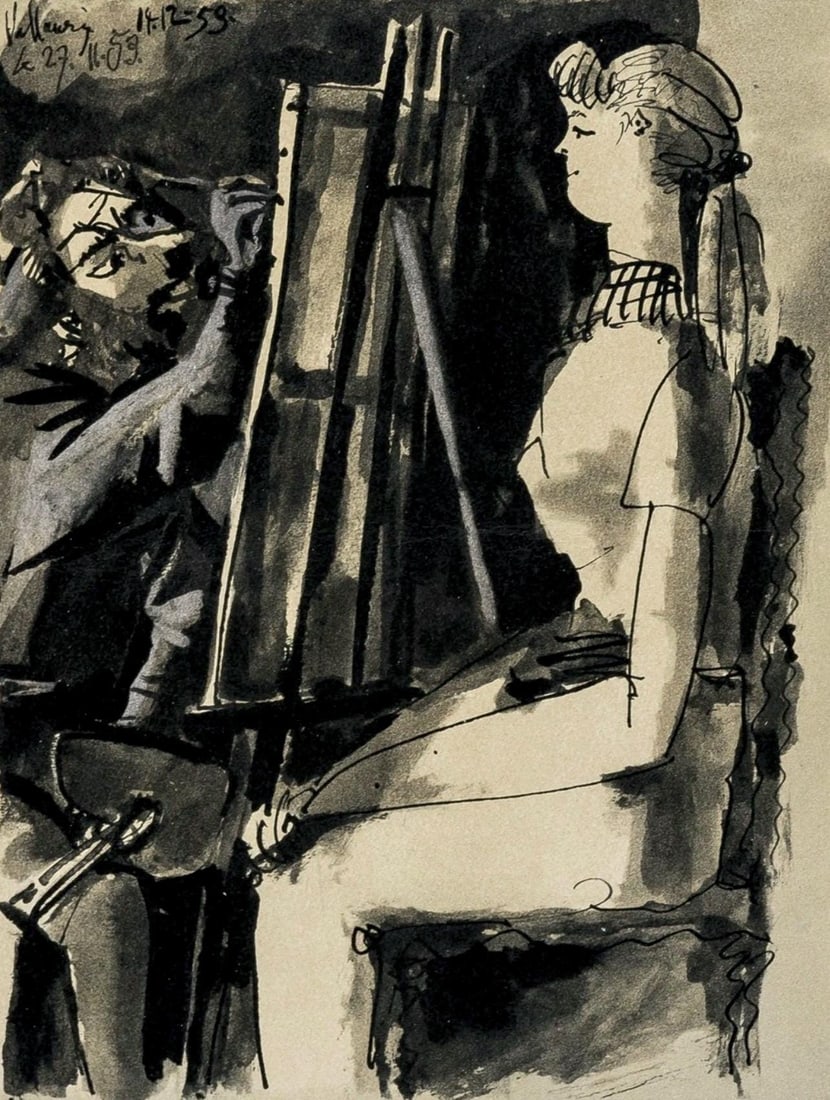 Pablo Picasso, Composition, La Comdie Humaine, Verve, Revue Artistique et Littraire, Lithograph (1 of 6)