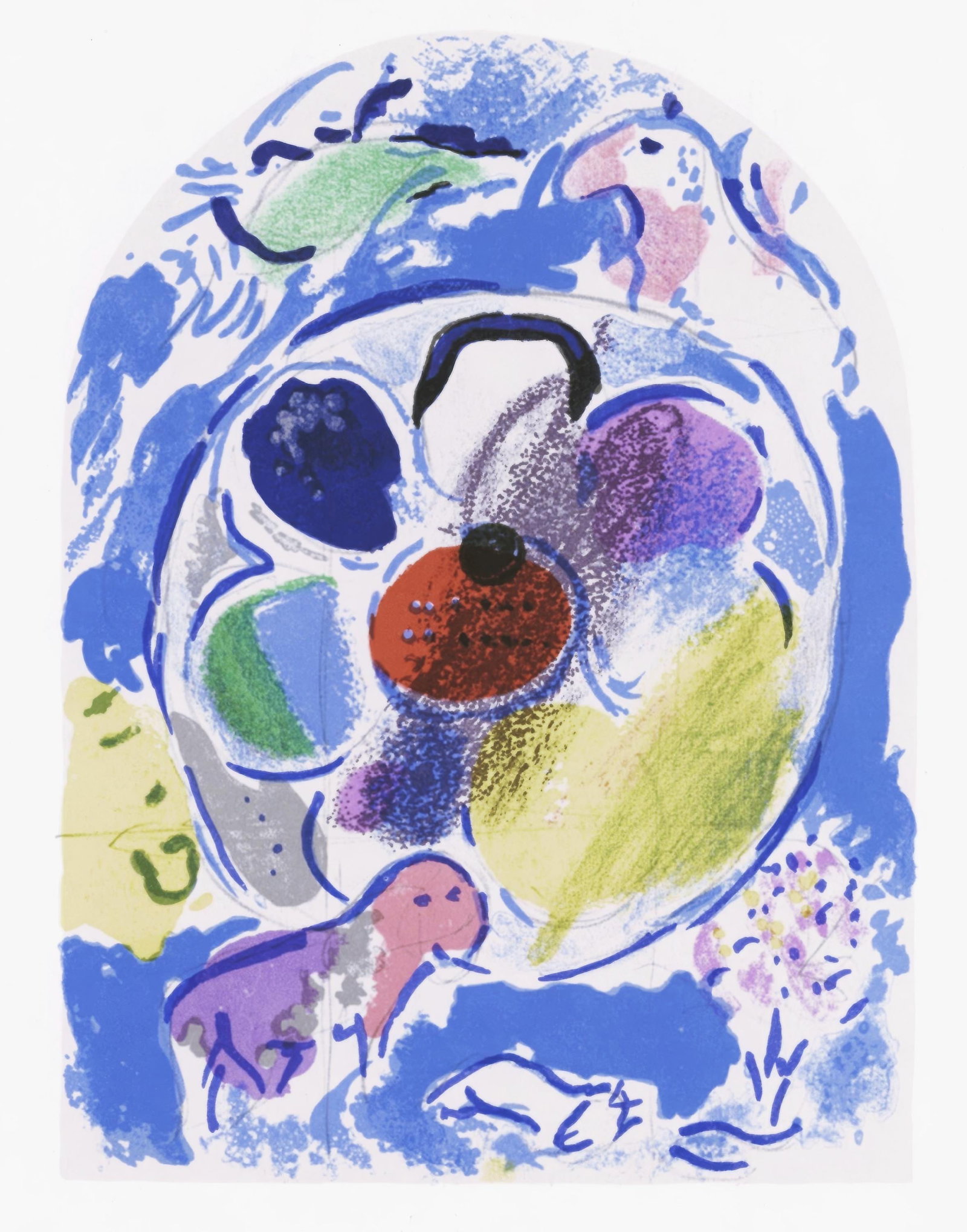 Tribe of Benjamin from The Jerusalem Windows by Marc Chagall 1962 Lithograph: Tribe of Benjamin from The Jerusalem Windows by Marc Chagall 1962 Lithograph Item Specifics: This exquisite lithograph by Marc Chagall (18871985), titled Tribe of Benjamin, from the album Marc