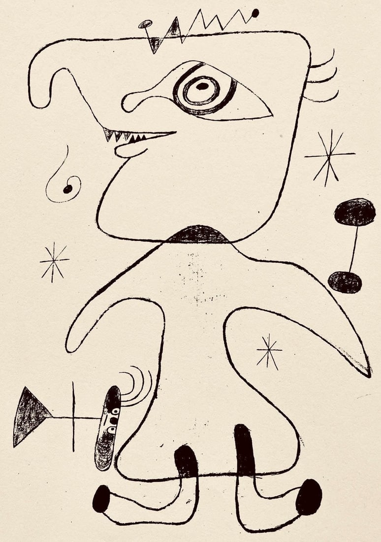 Joan Mir, Composition, The Prints of Joan Miro, Etching: Joan Mir, Composition, The Prints of Joan Miro, Etching Item Specifics: Inscription: Unsigned and unnumbered, as issued. Paper Size: 11 x 8.5 inches. Excellent condition. Notes: From the folio, The