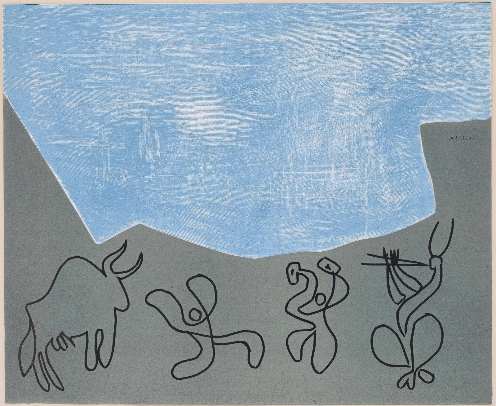 Pablo Picasso, Bacchanale (Orozco 214), Grabados al linleo, Linocut (1 of 7)