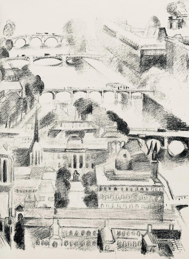 Robert Delaunay, La Seine aux quatre ponts (Habasque 720-728), Allo! Paris!, Lithograph: Robert Delaunay, La Seine aux quatre ponts (Habasque 720-728), Allo! Paris!, Lithograph Item Specifics: Paper Size: 11 x 9 inches. Excellent condition. Inscription: Unsigned and unnumbered, as