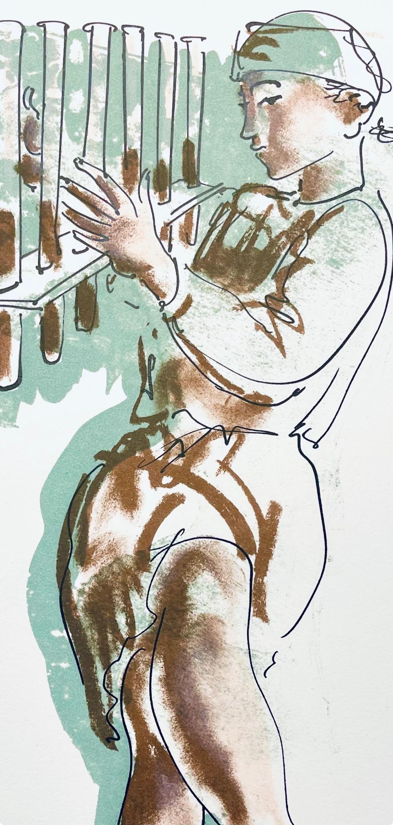 Hans Erni, Composition, Rflexions Simples Sur Le Corps, Lithograph - 2