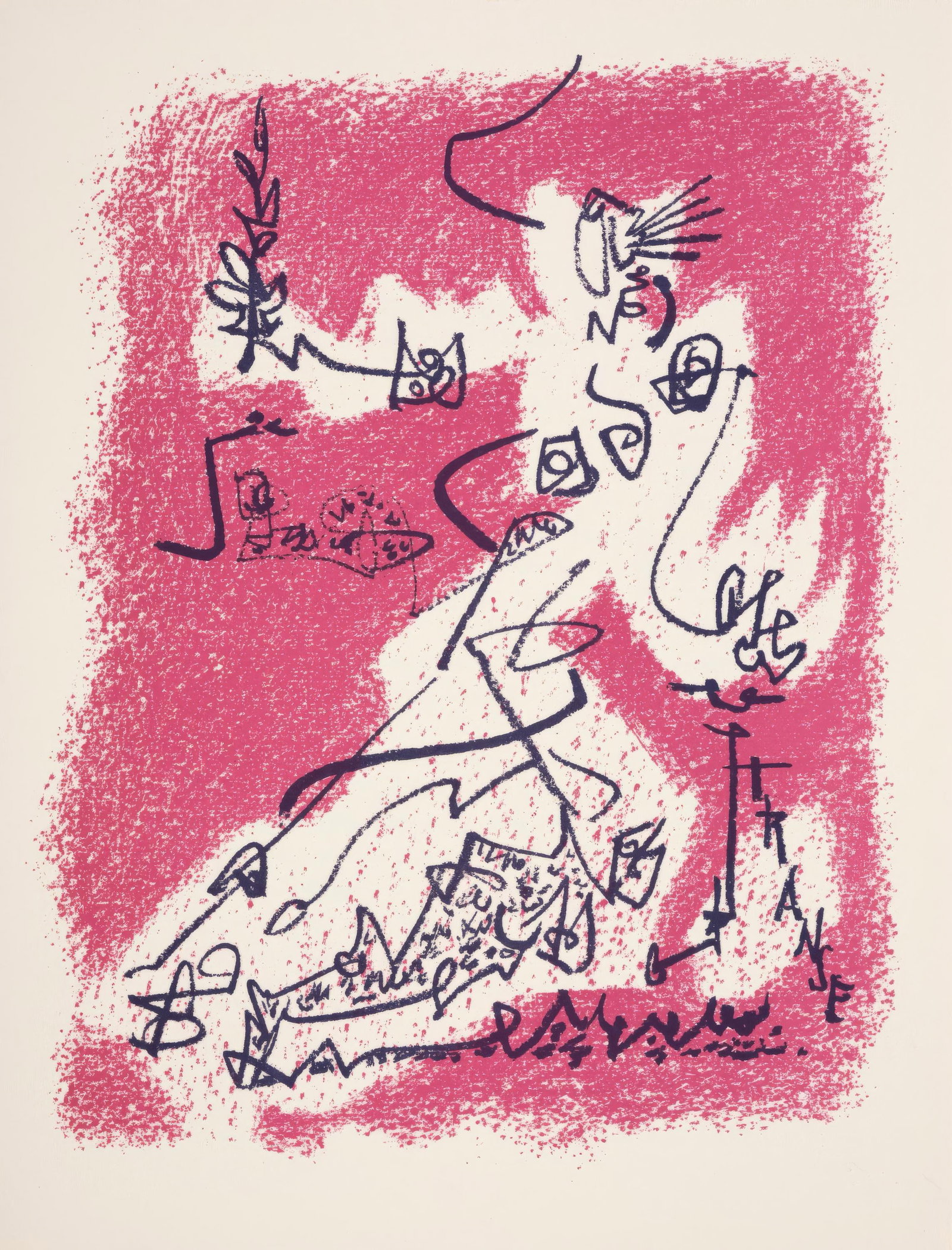 Departure from Memories of Artists Lithograph by Andre Masson, 1972 (1 of 7)