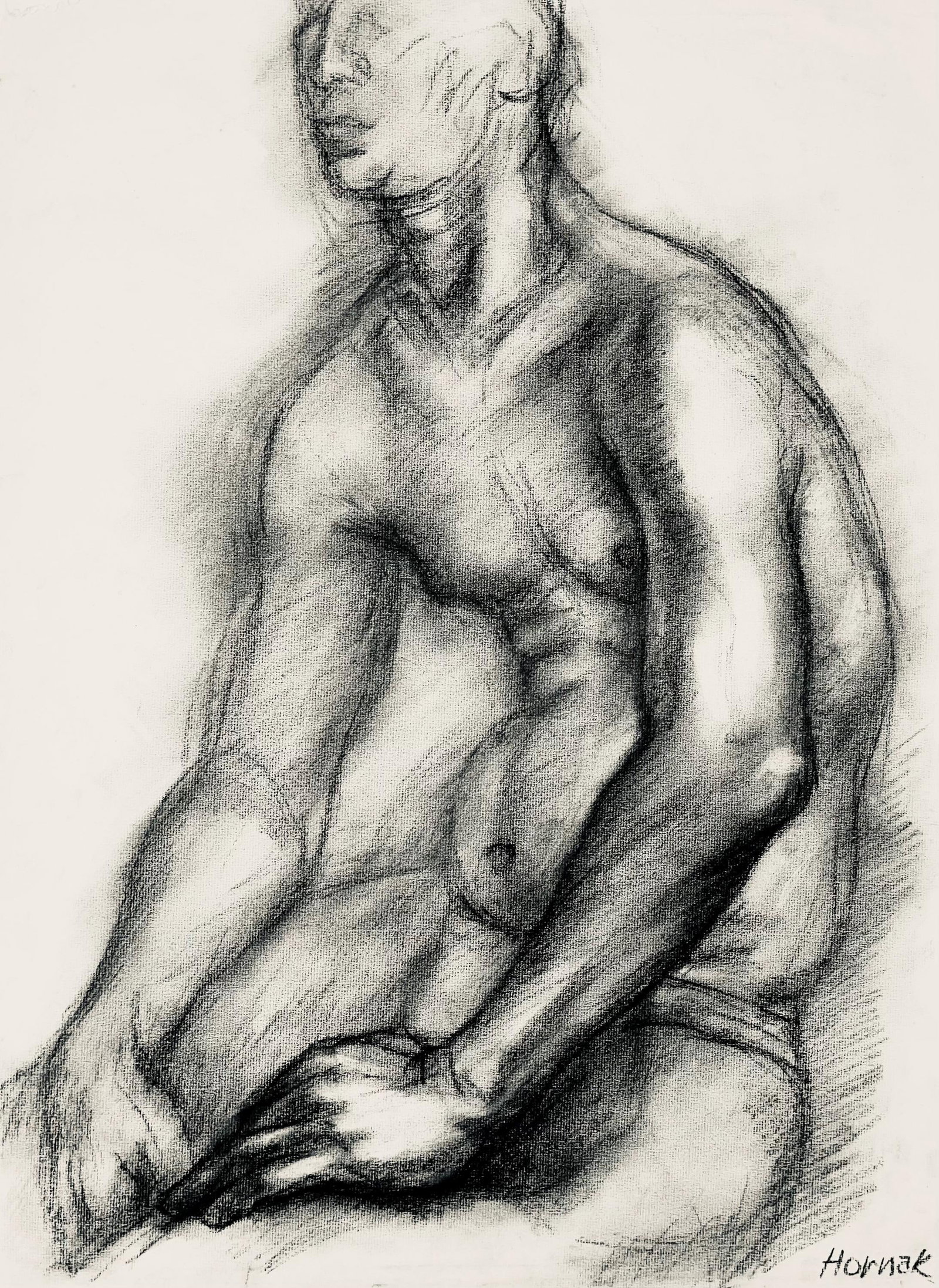 Ian Hornak, Renaissance Male Nude Figure Study, 1963, Original Drawing: Ian Hornak, Renaissance Male Nude Figure Study, 1963, Original Drawing Item Specifics: Paper Size: 23 x 18 inches. Good condition, consistent with age. Inscription: Unsigned, Estate stamped, verso.