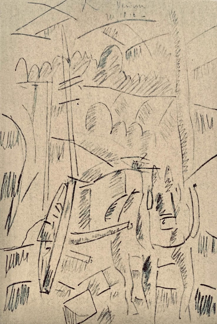 Lger Fernand Lithograph Route Souville Sur de Guerre Dessins 1915: Lger Fernand Lithograph Route Souville Sur de Guerre Dessins 1915 Item Specifics: Paper Size: 10 x 7.75 inches. Inscription: Unsigned and unnumbered, as issued. Condition: Very good/excellent,