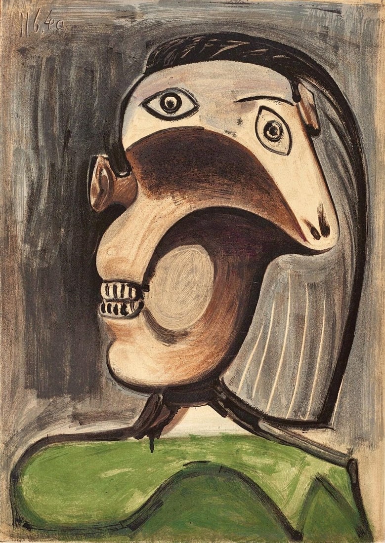 Picasso Pablo, Cramer 67; Bloch 748; Mourlot 245; Bloch, Books 66, Lithograph, Composition La Guerre (1 of 9)