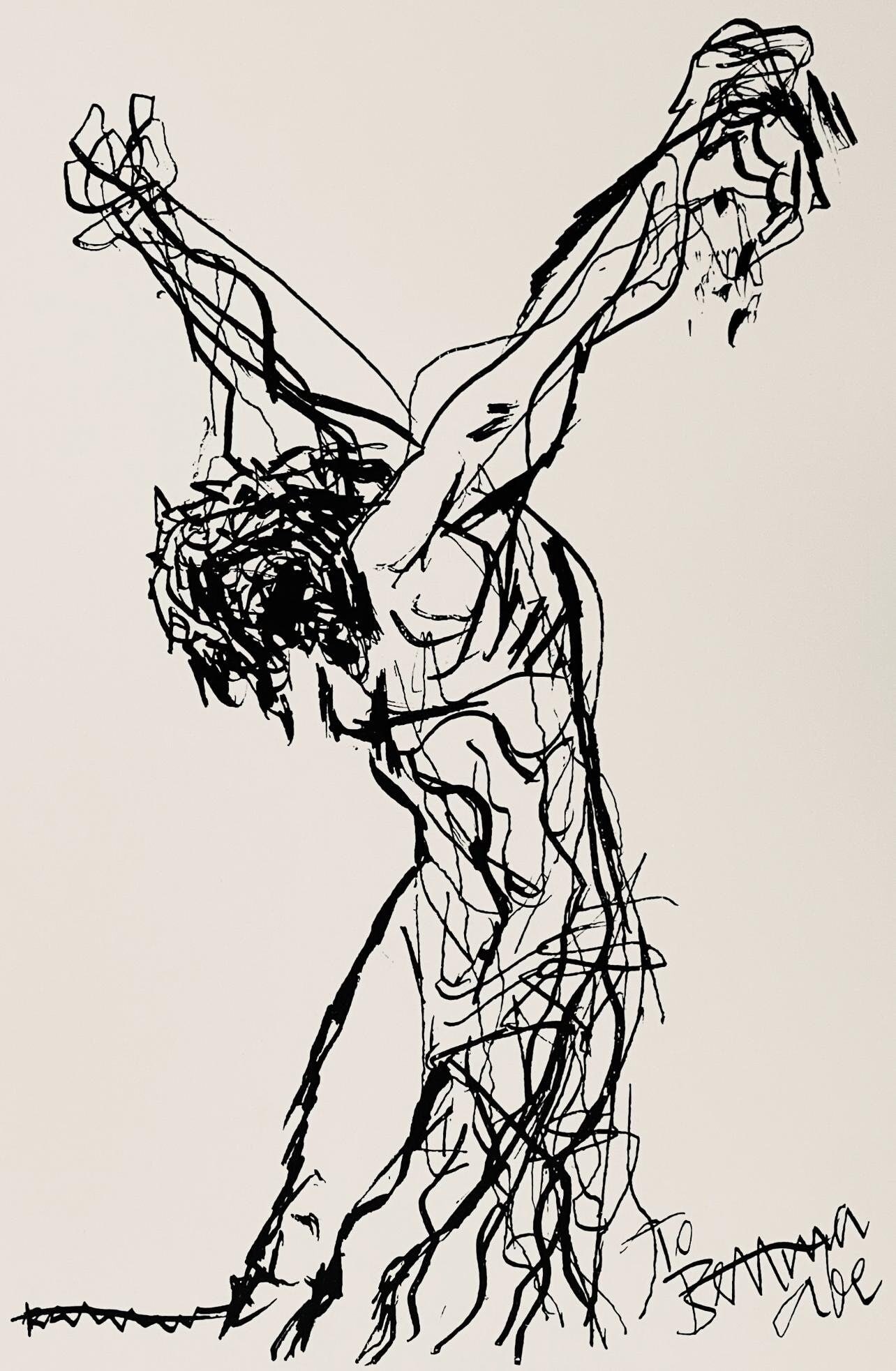 Rattner Christ on cross lithograph by Abraham (1 of 4)