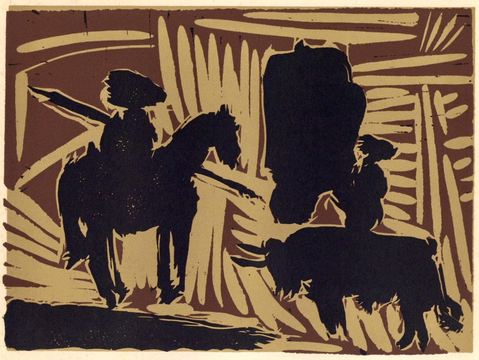 Avant la pique Pablo Picasso Grabados al linleo Linocut (1 of 7)