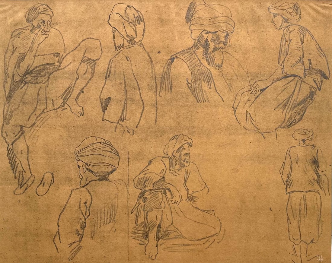 Delacroix Eugne Composition Trente et un Dessins aquarelles du maroc lithograph: Delacroix Eugne Composition Trente et un Dessins aquarelles du maroc lithograph Item Specifics: Mat-board size: 14.674 x 19.56 inches. Excellent condition. Unsigned and unnumbered, as issued. Notes: