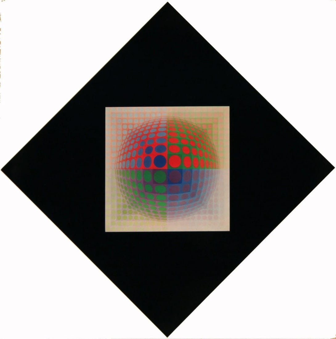 Vasarely Hliogravure Composition Vega: Vasarely Hliogravure Composition Vega Item Specifics: Paper Size: 10.63 x 10.63 inches. Excellent condition. Notes: From the folio, Vega, 1976. Published and printed by ditions du Griffon, Neuchtel, S