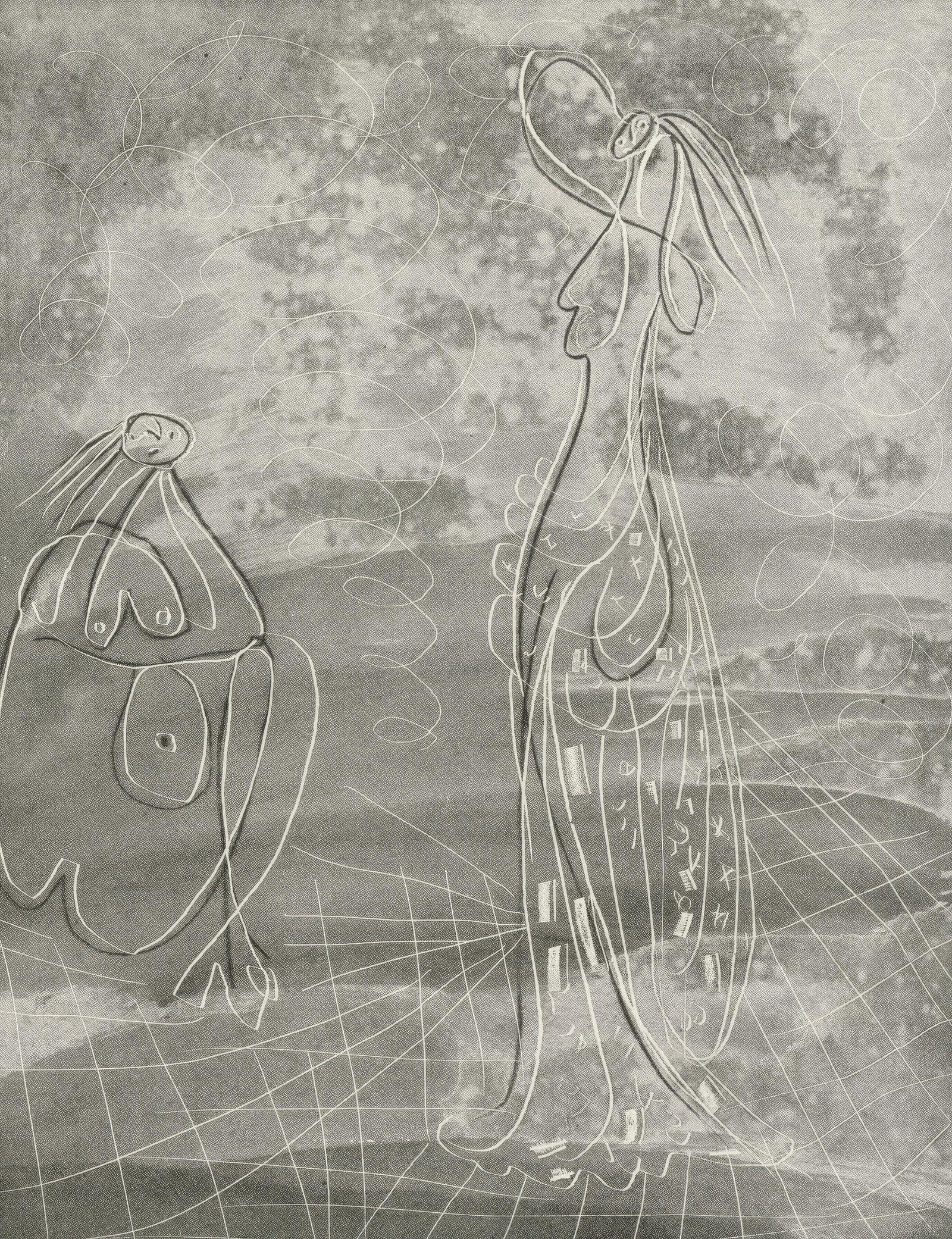 Pablo Picasso, Two Bathers, from The Honeysuckle, Zincograph, 1943 (1 of 6)