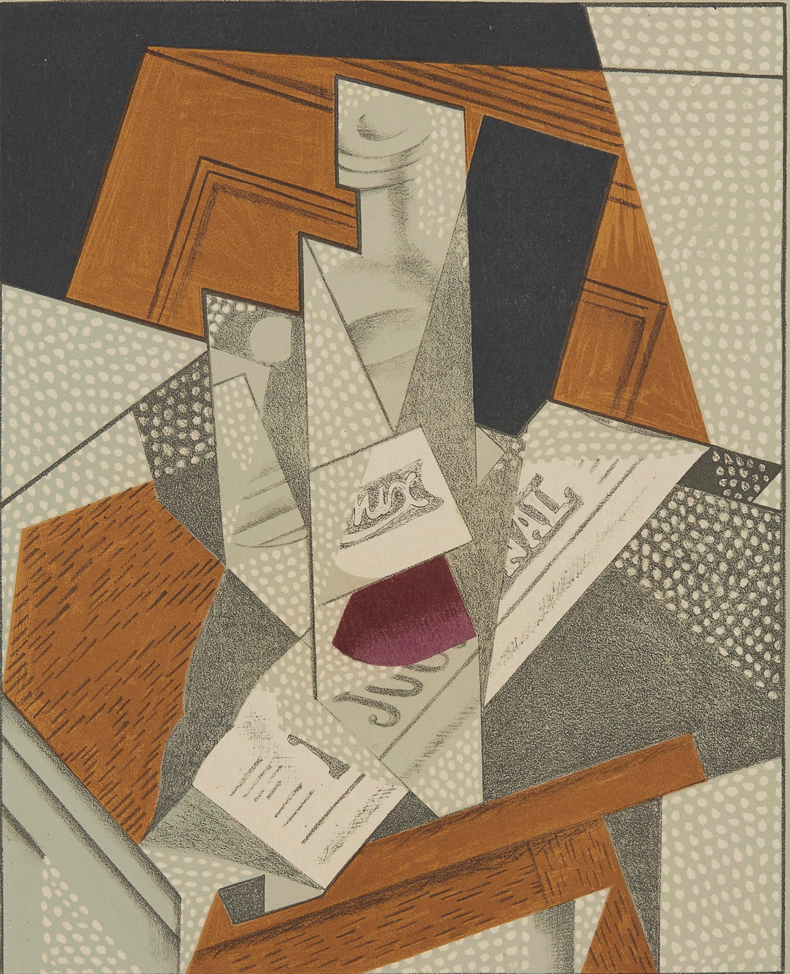 Juan Gris, Bouteille (Kahnweiler 1969), Au Soleil du Plafond, Lithograph: Juan Gris, Bouteille (Kahnweiler 1969), Au Soleil du Plafond, Lithograph Item Specifics: Paper size: 16.5625 x 12.625 inches. Excellent condition. Inscription: Unsigned and unnumbered, as issued. Note