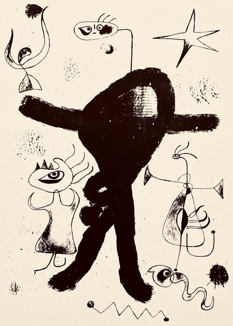 Joan Mir, Composition, The Prints of Joan Miro, Etching: Joan Mir, Composition, The Prints of Joan Miro, Etching Item Specifics: Inscription: Unsigned and unnumbered, as issued. Paper Size: 11 x 8.5 inches. Excellent condition. Notes: From the folio, The
