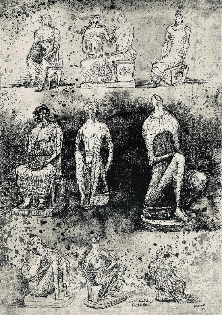 Henry Moore, Seated Figures, The Drawings of Henry Moore, Lithograph (1 of 8)