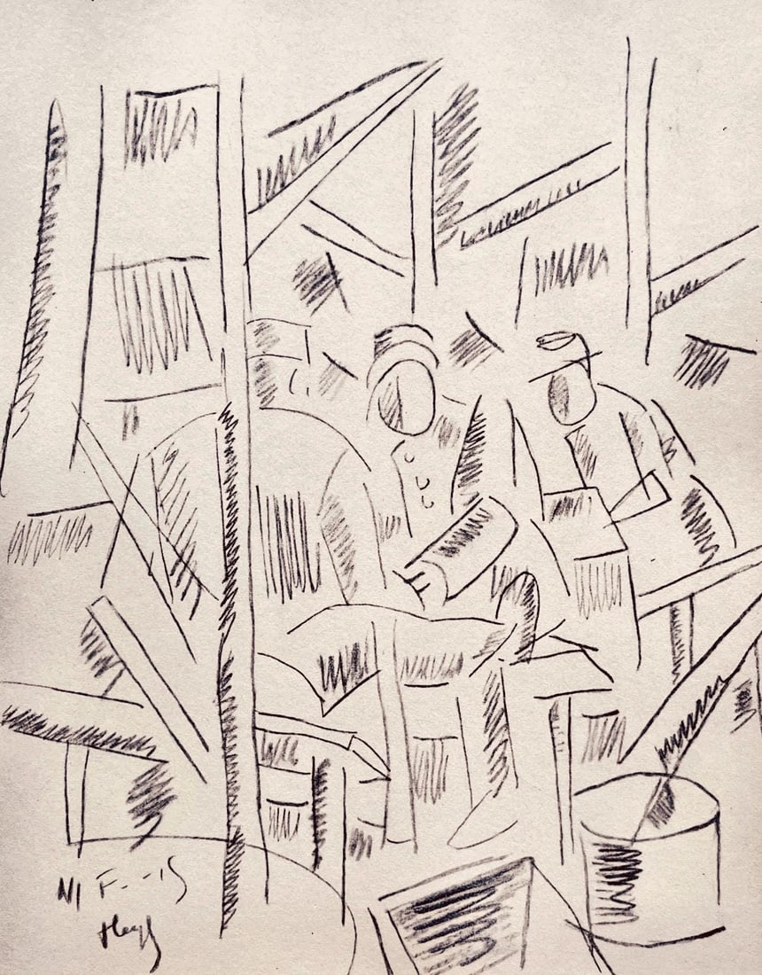 Fernand Lger, Soldats dans un abri, Dessins de Guerre 1915-16, Lithograph: Fernand Lger, Soldats dans un abri, Dessins de Guerre 1915-16, Lithograph Item Specifics: Paper Size: 10 x 7.75 inches. Inscription: Signed in the plate and unnumbered, as issued. Condition: Very
