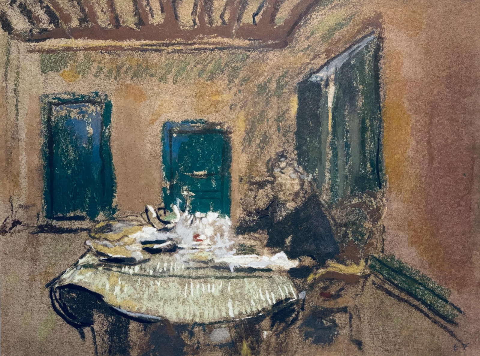 Jean-Edouard Vuillard, Madame Vuillard at Table, from Vuillard, Twelve Pastels, Lithograph and: Jean-Edouard Vuillard, Madame Vuillard at Table, from Vuillard, Twelve Pastels, Lithograph and Item Specifics: This exquisite lithograph and pochoir by Jean-Edouard Vuillard (1868-1940), titled Madam 