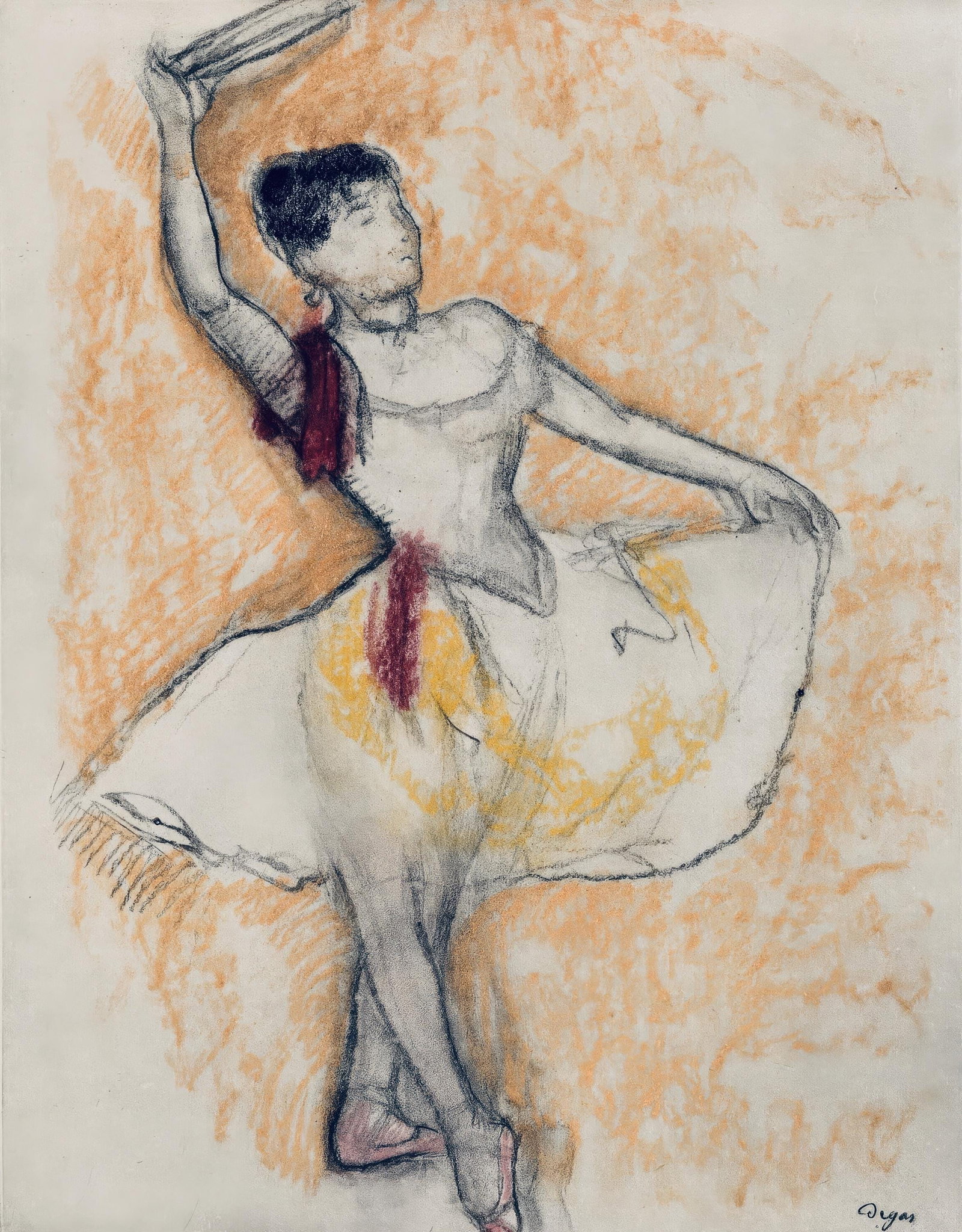 Edgar Degas, Dancer with Tambourine, from Dance Drawings, Engraving, 1936 (1 of 8)