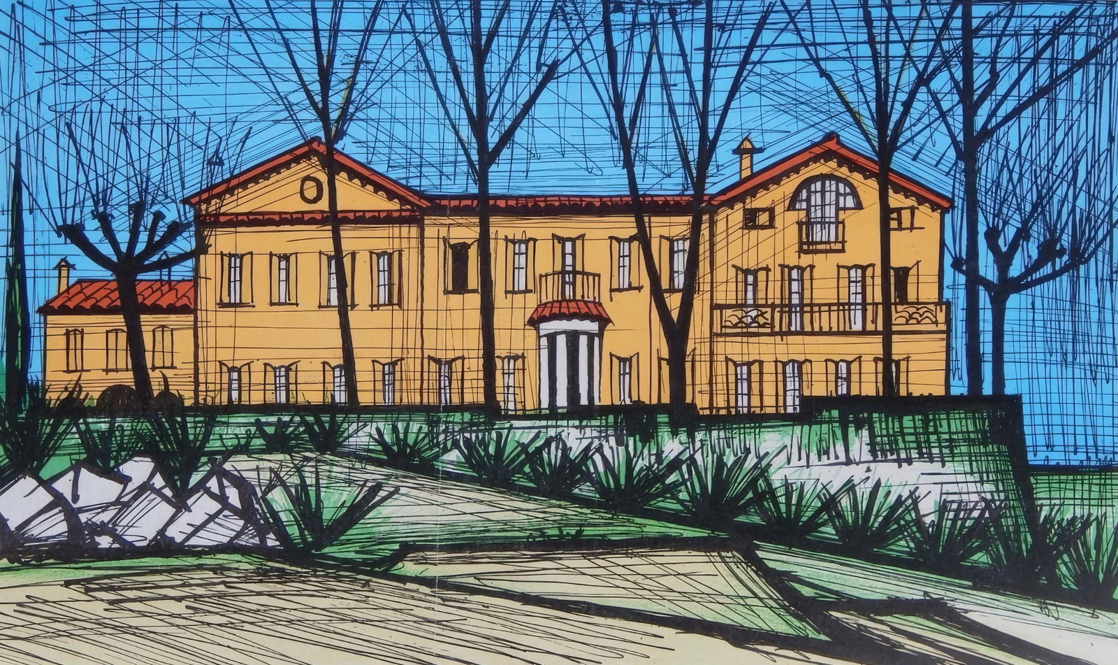 House of BB Lithograph from Lithographs II Bernard Buffet 1987: House of BB Lithograph from Lithographs II Bernard Buffet 1987 Item Specifics: This exquisite lithograph by Bernard Buffet (19281999), titled Maison de BB (House of BB), originates from the 1987 album