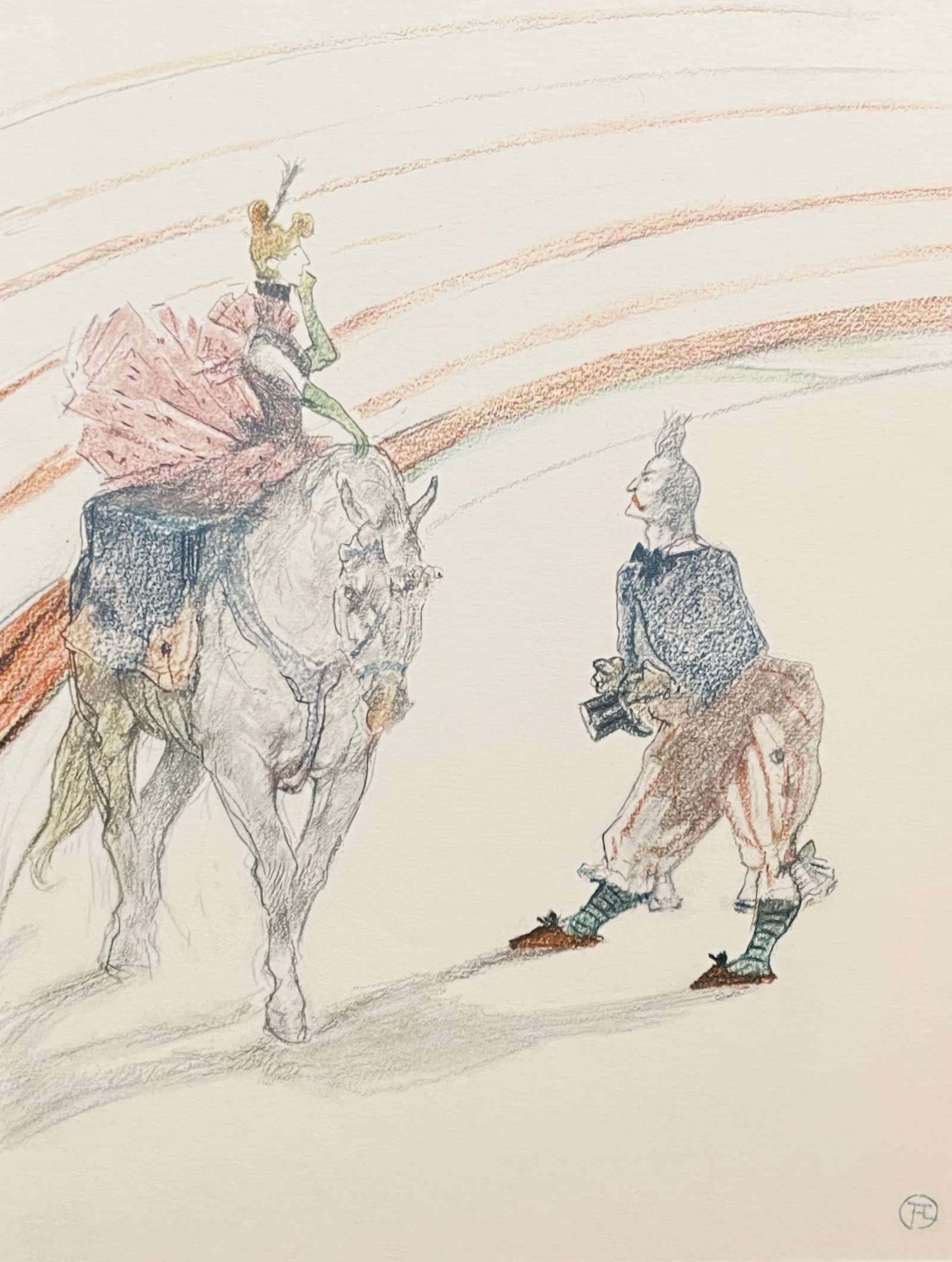 Lithograph of Equestrian Riding by Henri de Toulouse-Lautrec (1 of 5)