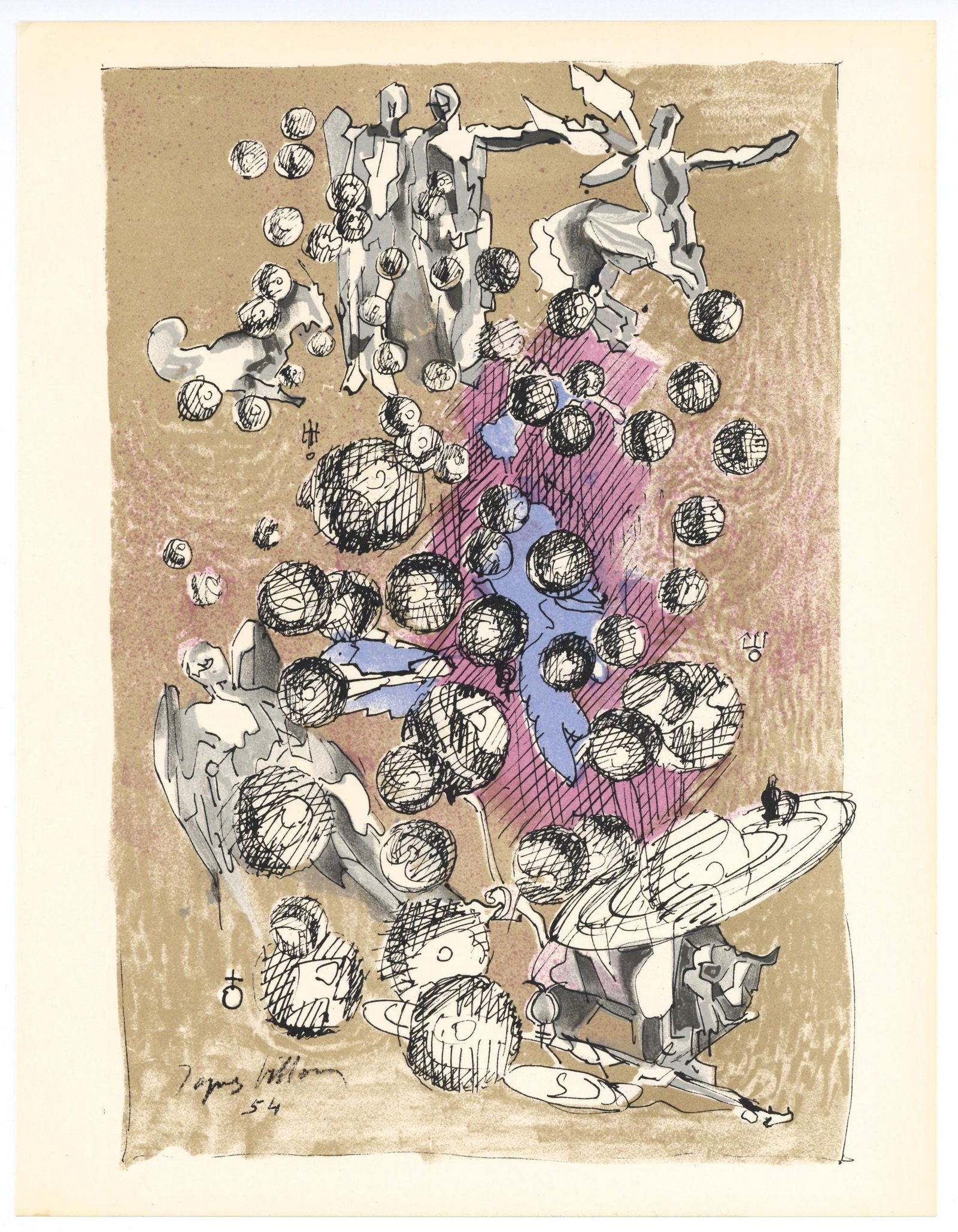 Villon Jacques Composition XXe sicle Lithograph - 6