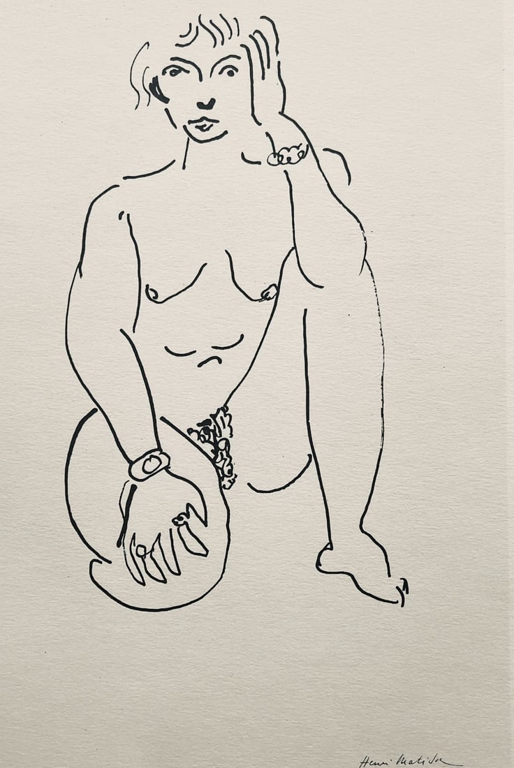 Henri Matisse Lithograph Dessins Composition Dutel 3: Henri Matisse Lithograph Dessins Composition Dutel 3 Item Specifics: Paper Size: 10 x 8 inches. Excellent condition. Notes: From the album, Dessins de Henri-Matisse, 1925. Published by ditions des