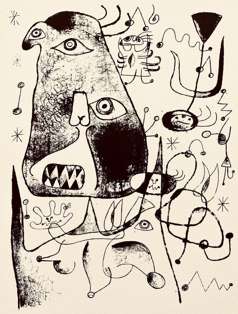 Joan Mir, Composition, The Prints of Joan Miro, Etching: Joan Mir, Composition, The Prints of Joan Miro, Etching Item Specifics: Inscription: Unsigned and unnumbered, as issued. Paper Size: 11 x 8.5 inches. Excellent condition. Notes: From the folio, The