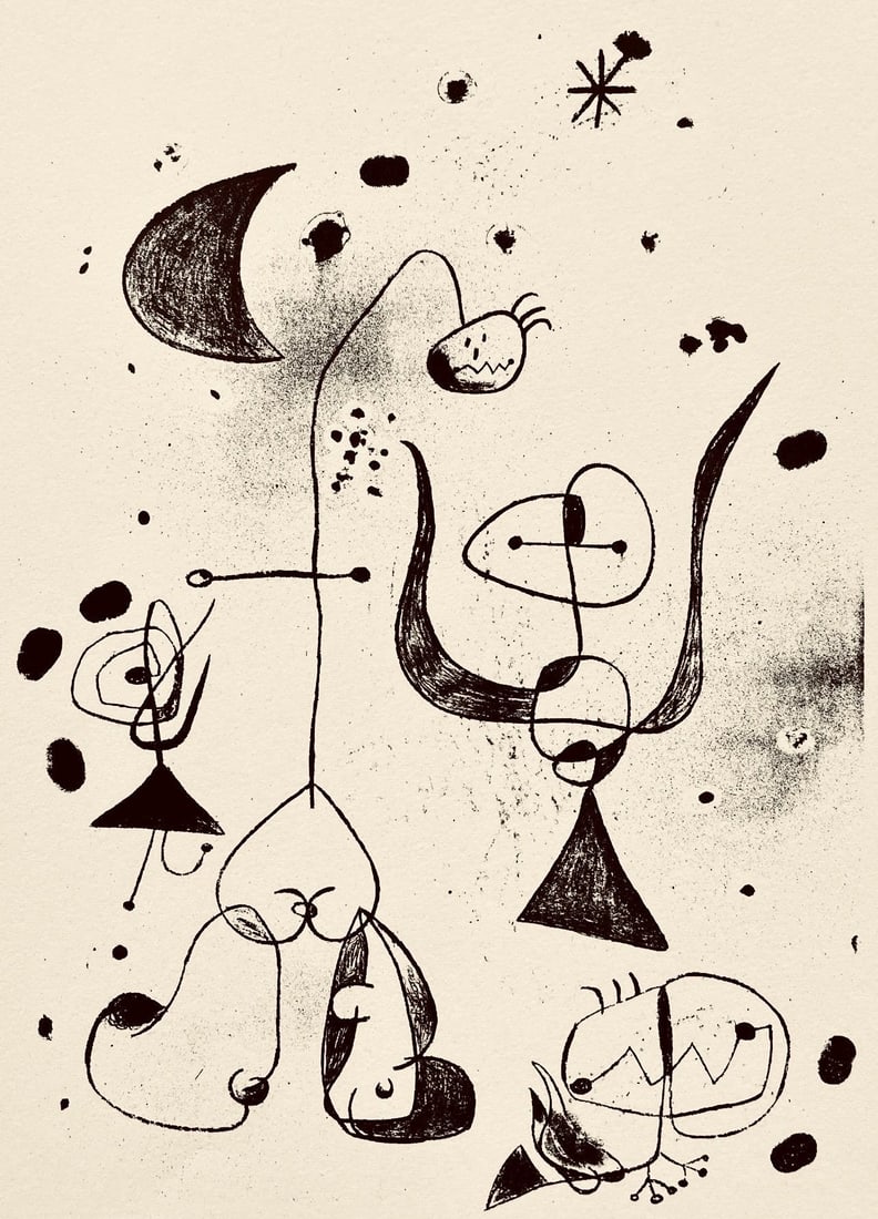 Joan Mir, Composition, The Prints of Joan Miro, Etching: Joan Mir, Composition, The Prints of Joan Miro, Etching Item Specifics: Inscription: Unsigned and unnumbered, as issued. Paper Size: 11 x 8.5 inches. Excellent condition. Notes: From the folio, The