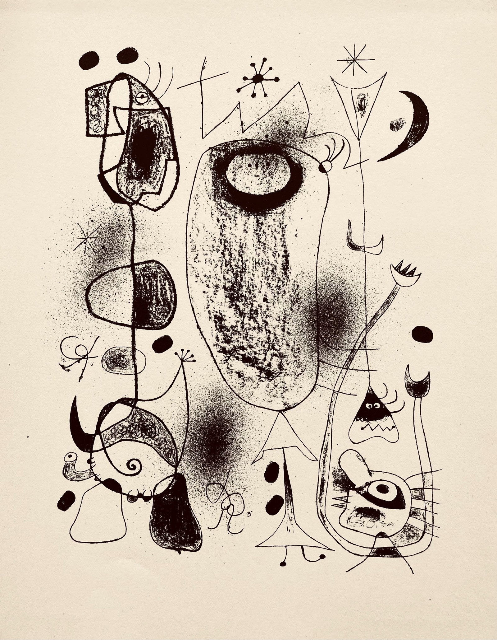 Joan Mir, Composition, The Prints of Joan Miro, Etching: Joan Mir, Composition, The Prints of Joan Miro, Etching Item Specifics: Inscription: Unsigned and unnumbered, as issued. Paper Size: 11 x 8.5 inches. Excellent condition. Notes: From the folio, The