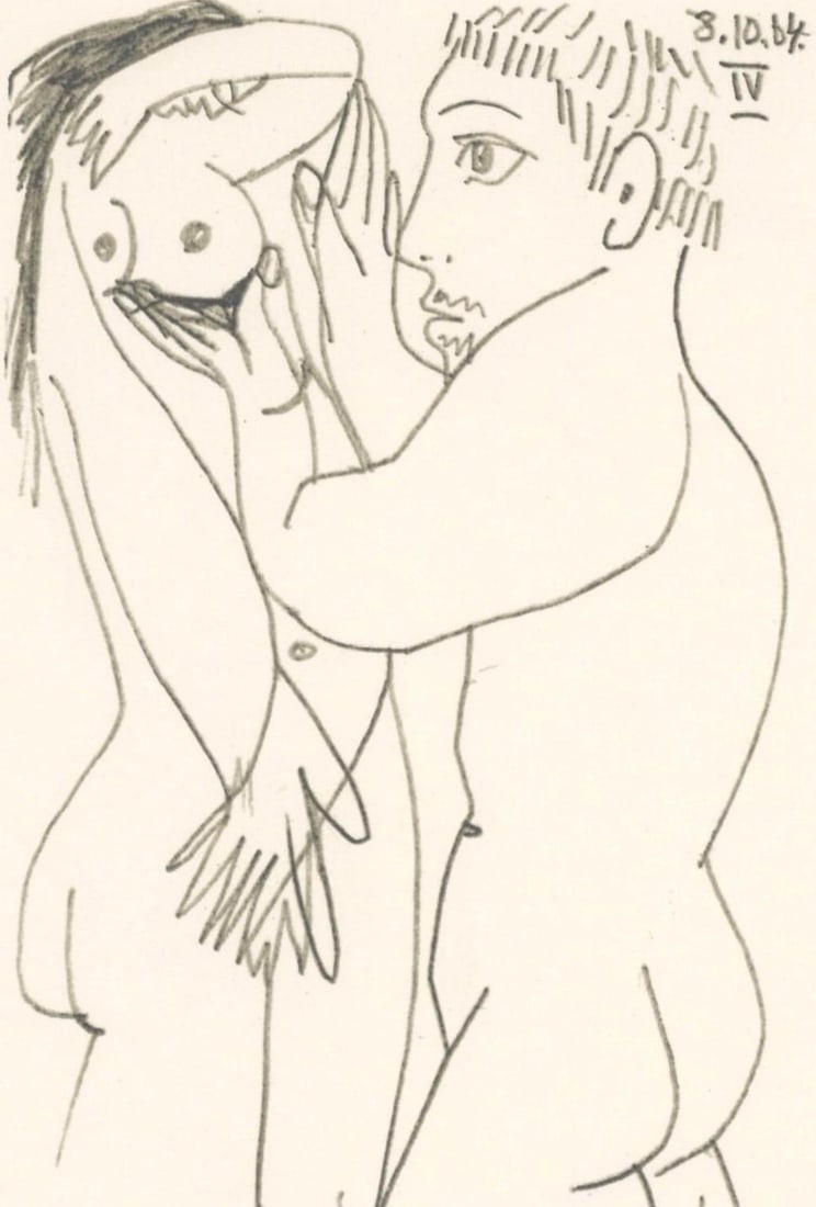 Picasso Pablo 8.10.64 IV Cramer 148 Le Got du Bonheur: Picasso Pablo 8.10.64 IV Cramer 148 Le Got du Bonheur Item Specifics: Paper size: 12.8 x 9.84 inches. Inscription: Unsigned and unnumbered, as issued. Catalogue raisonn reference: Goeppert,