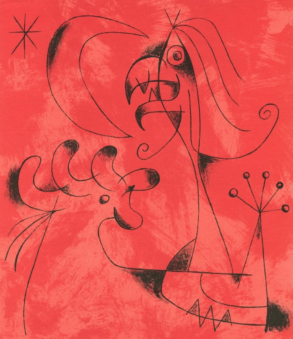 Joan Mir Cramer 39 Joan Mir Lithograph: Joan Mir Cramer 39 Joan Mir Lithograph Item Specifics: Paper Size: 9 x 7.785 inches. Excellent condition. Inscription: Unsigned and unnumbered, as issued. Notes: From volume, Joan Miro by Jacques Prve