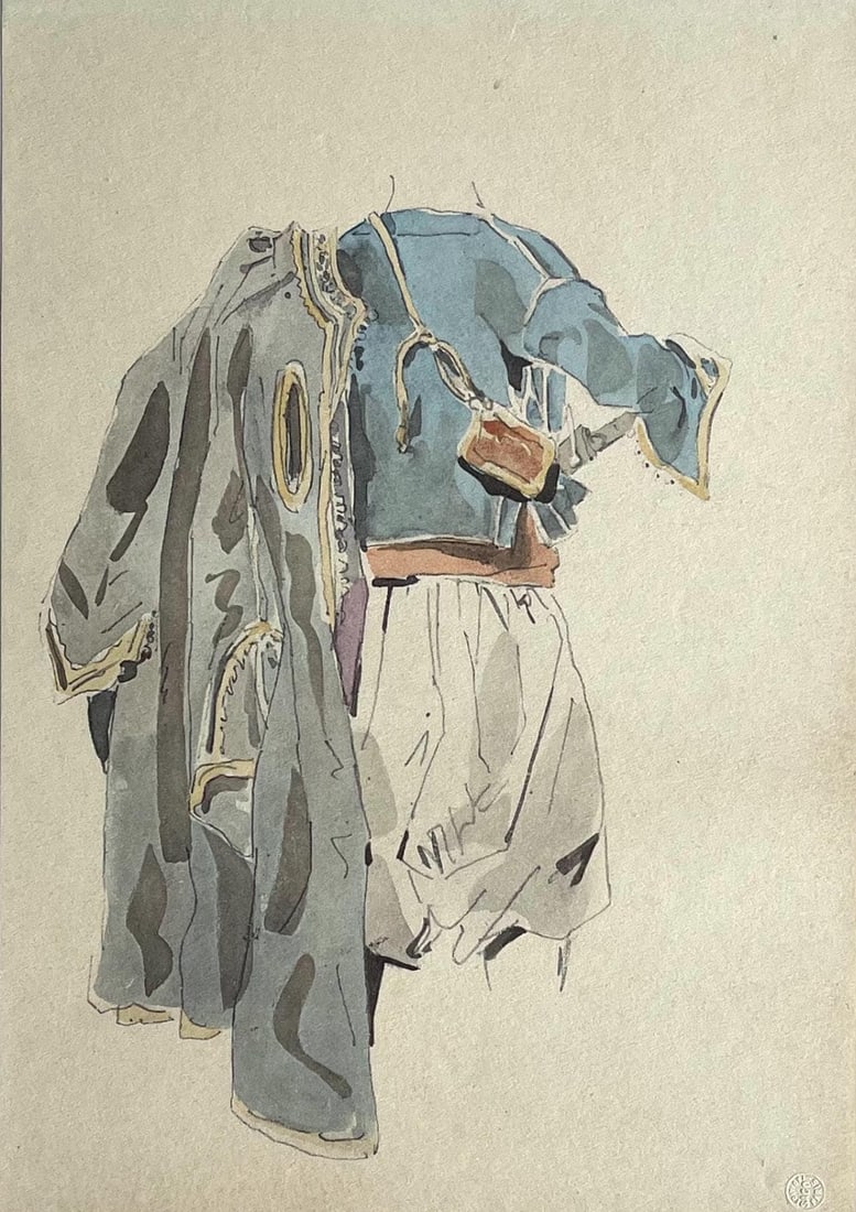 Delacroix Eugne Composition Trente et un Dessins aquarelles du maroc lithograph: Delacroix Eugne Composition Trente et un Dessins aquarelles du maroc lithograph Item Specifics: Mat-board size: 19.56 x 14.674 inches. Excellent condition. Unsigned and unnumbered, as issued. Notes: F