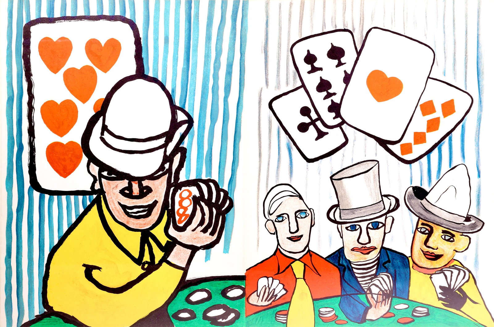 Alexander Calder, Joueurs de cartes I et II, Derrire le miroir, Lithograph: Alexander Calder, Joueurs de cartes I et II, Derrire le miroir, Lithograph Item Specifics: Paper Size: 15 x 22 inches, with centerfold, as issued. Inscription: Unsigned and unnumbered, as issued.