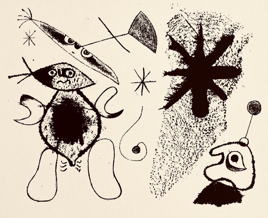 Joan Mir, Composition, The Prints of Joan Miro, Etching: Joan Mir, Composition, The Prints of Joan Miro, Etching Item Specifics: Inscription: Unsigned and unnumbered, as issued. Paper Size: 8.5 x 11 inches. Excellent condition. Notes: From the folio, The Pr