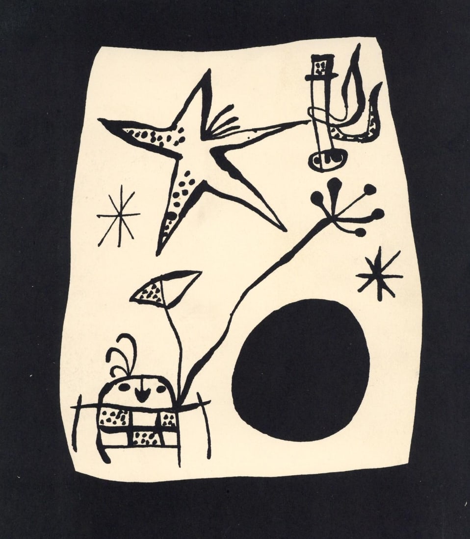 Joan Mir Cramer 39 Joan Mir Lithograph: Joan Mir Cramer 39 Joan Mir Lithograph Item Specifics: Paper Size: 9 x 7.785 inches. Excellent condition. Inscription: Unsigned and unnumbered, as issued. Notes: From volume, Joan Miro by Jacques Prve