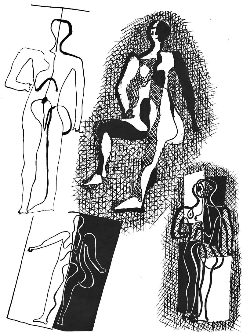 Pablo Picasso, Composition (Johnson/ Vollard 193; Monod 10485), Hlne chez Archimde, Woodcut (1 of 7)