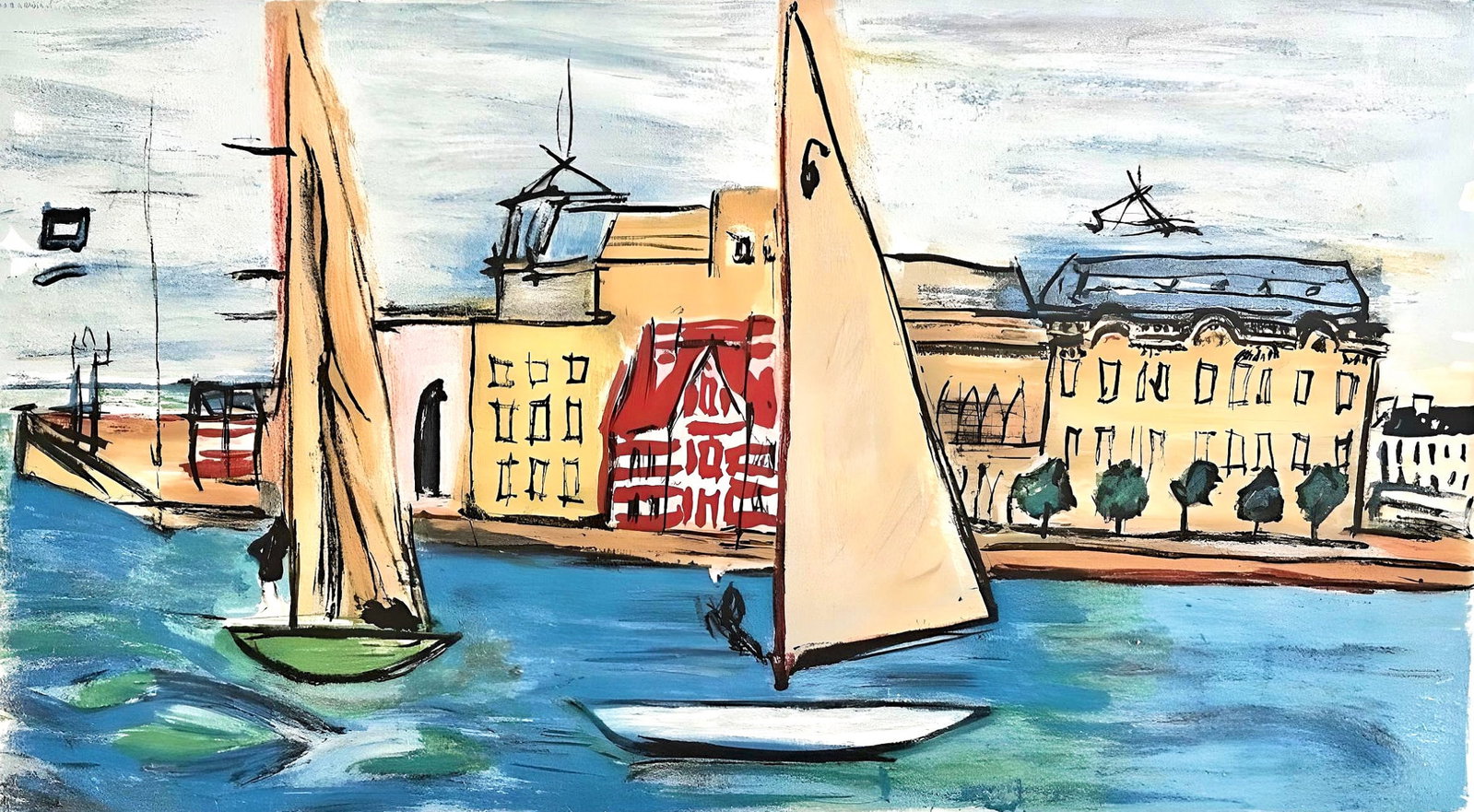 Normandes Ctes Les Dufy Raoul Composition Lithograph: Normandes Ctes Les Dufy Raoul Composition Lithograph Item Specifics: Paper Size: 14.8 x 22 inches. Excellent condition with centerfold, as issued. Notes: From the folio, Les Ctes Normandes 1961.
