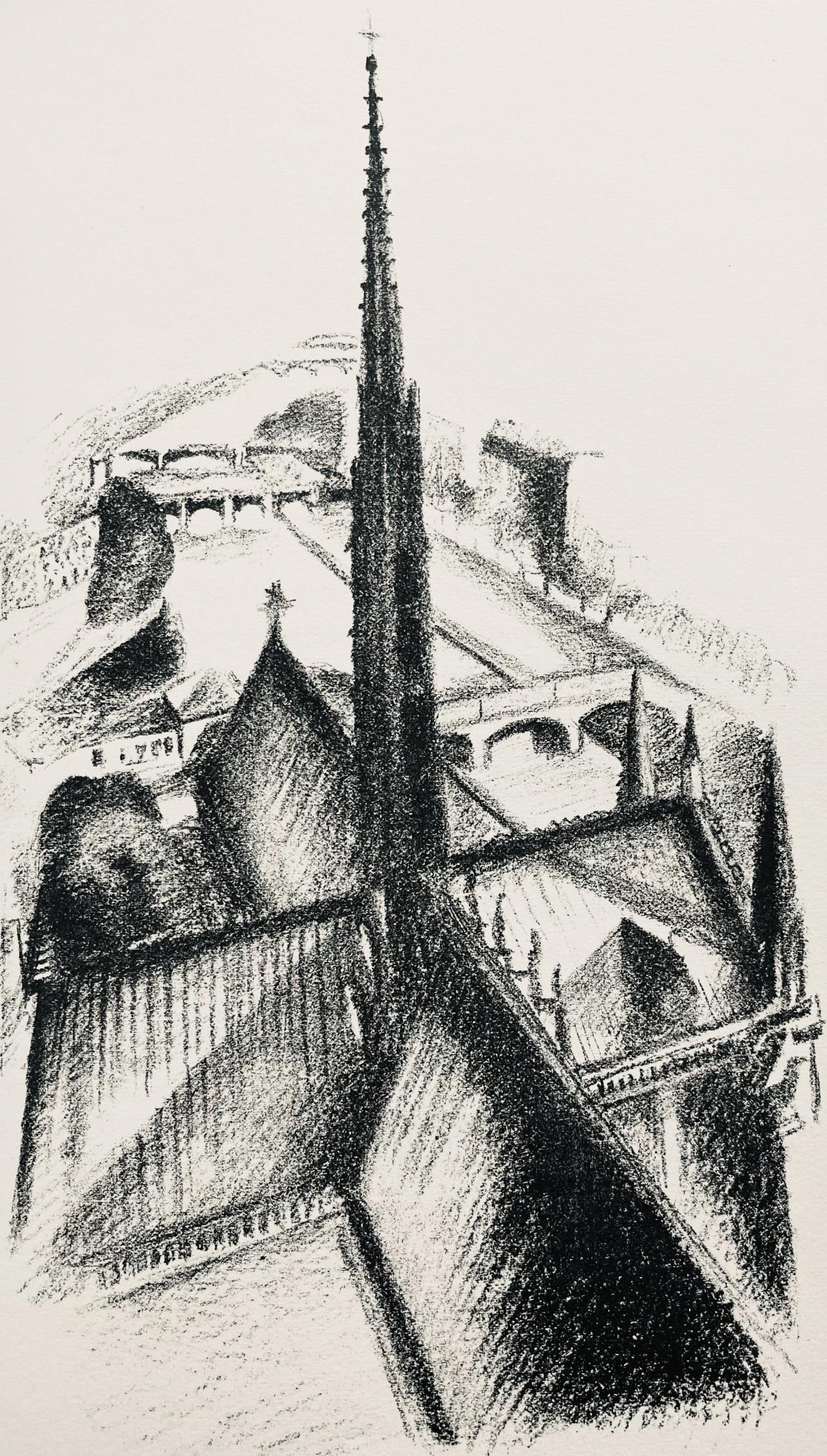 Robert Delaunay, La flche de Notre-Dame (Habasque 720-728), Allo! Paris!, Lithograph: Robert Delaunay, La flche de Notre-Dame (Habasque 720-728), Allo! Paris!, Lithograph Item Specifics: Paper Size: 11 x 9 inches. Excellent condition. Inscription: Unsigned and unnumbered, as issued.