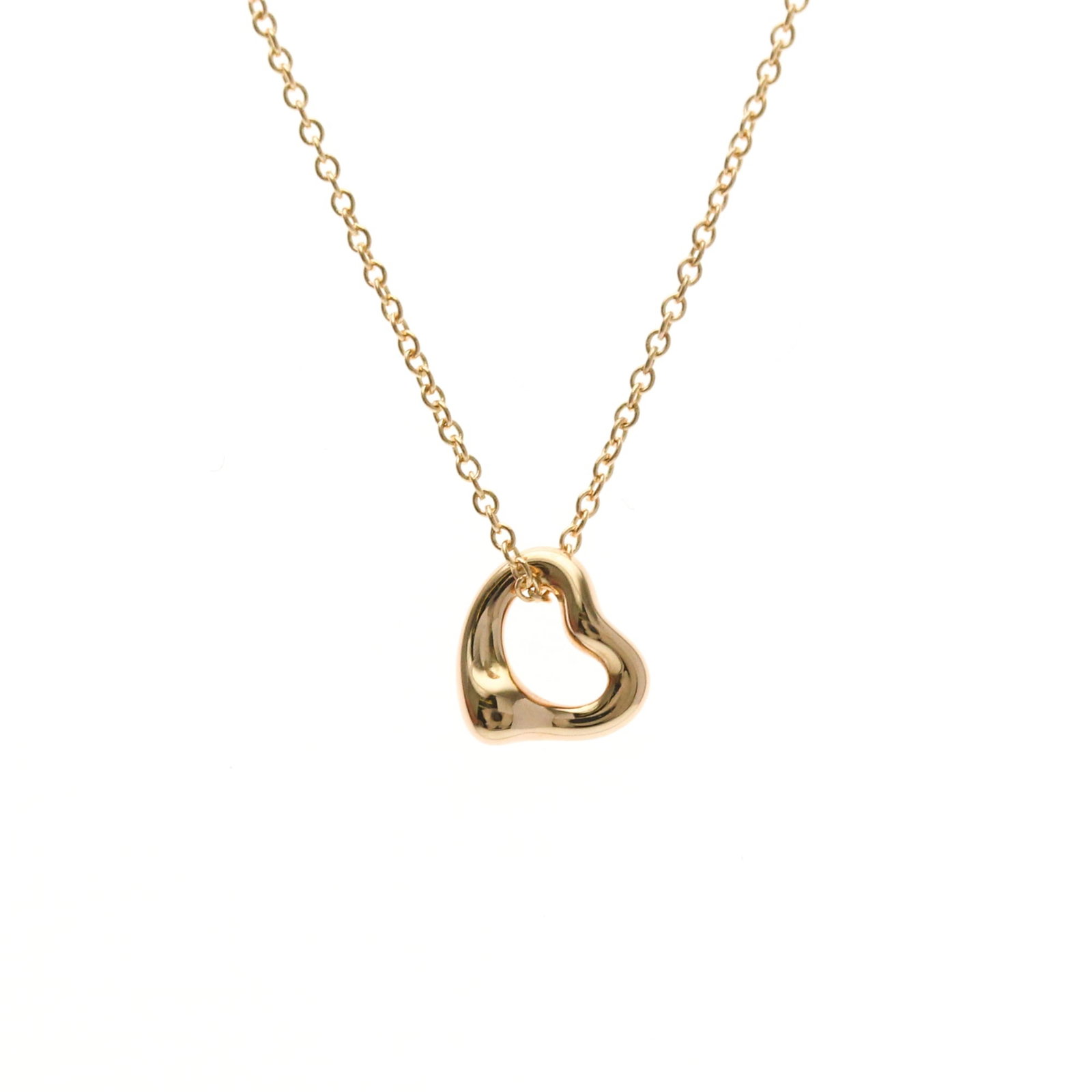 Tiffany Open Heart Mini Necklace Pink Gold (18K) No Stone Menwomen Fashion Pendant Necklace (Pink (1 of 15)