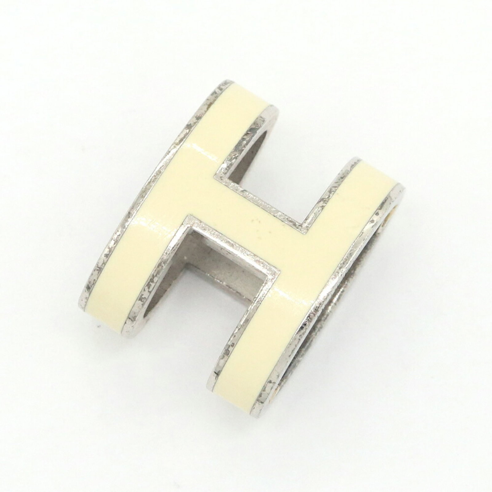 Hermes Head Silver Metal Ivory Top Women's Pendant Necklace (1 of 5)
