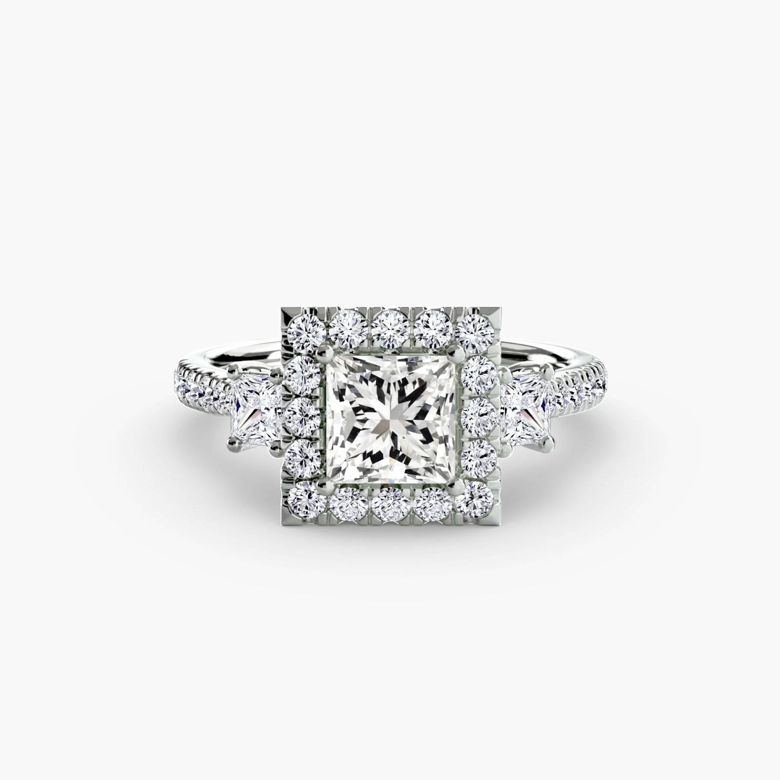Halo Princess 950 Platinum Ring Setting - 2