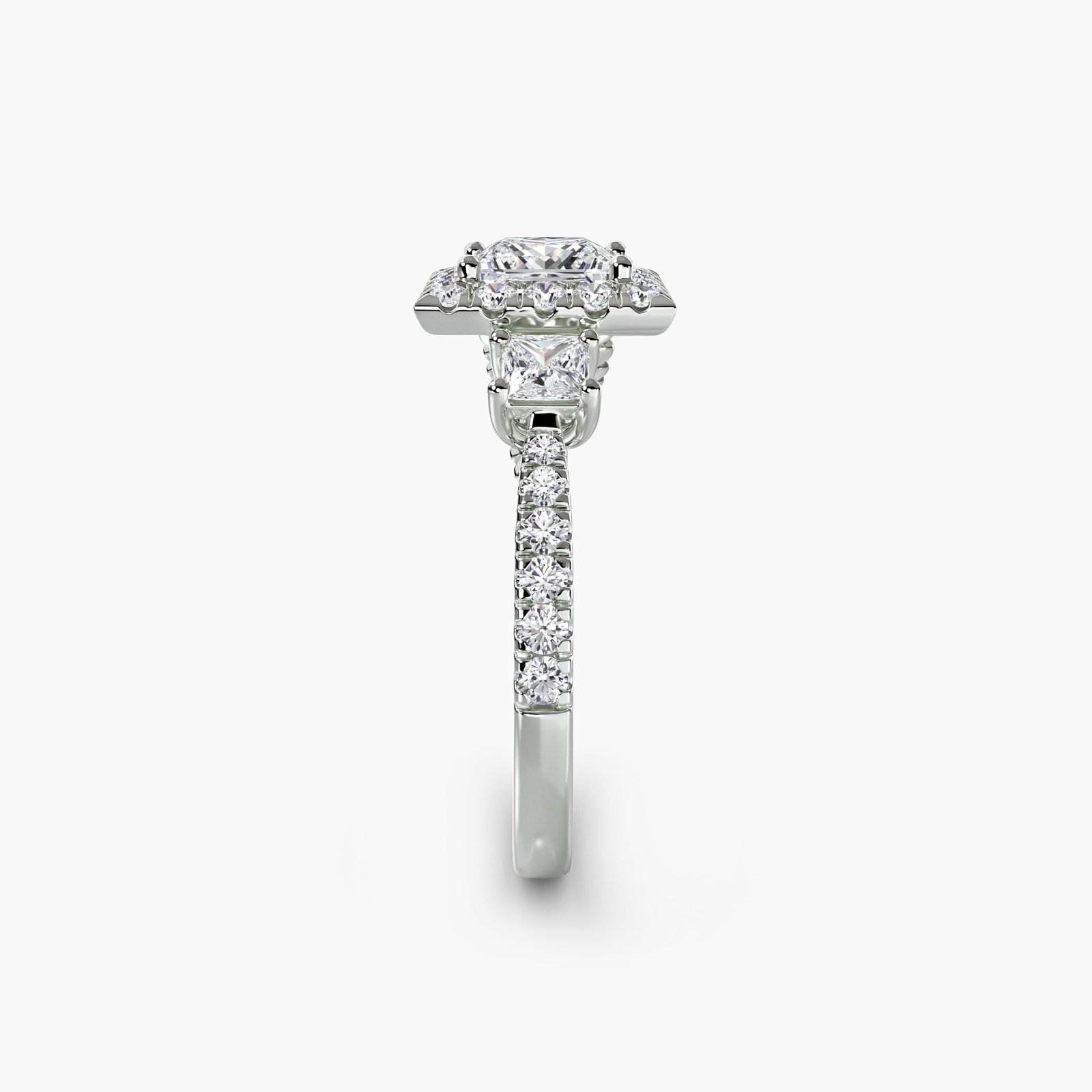 Halo Princess 950 Platinum Ring Setting - 3