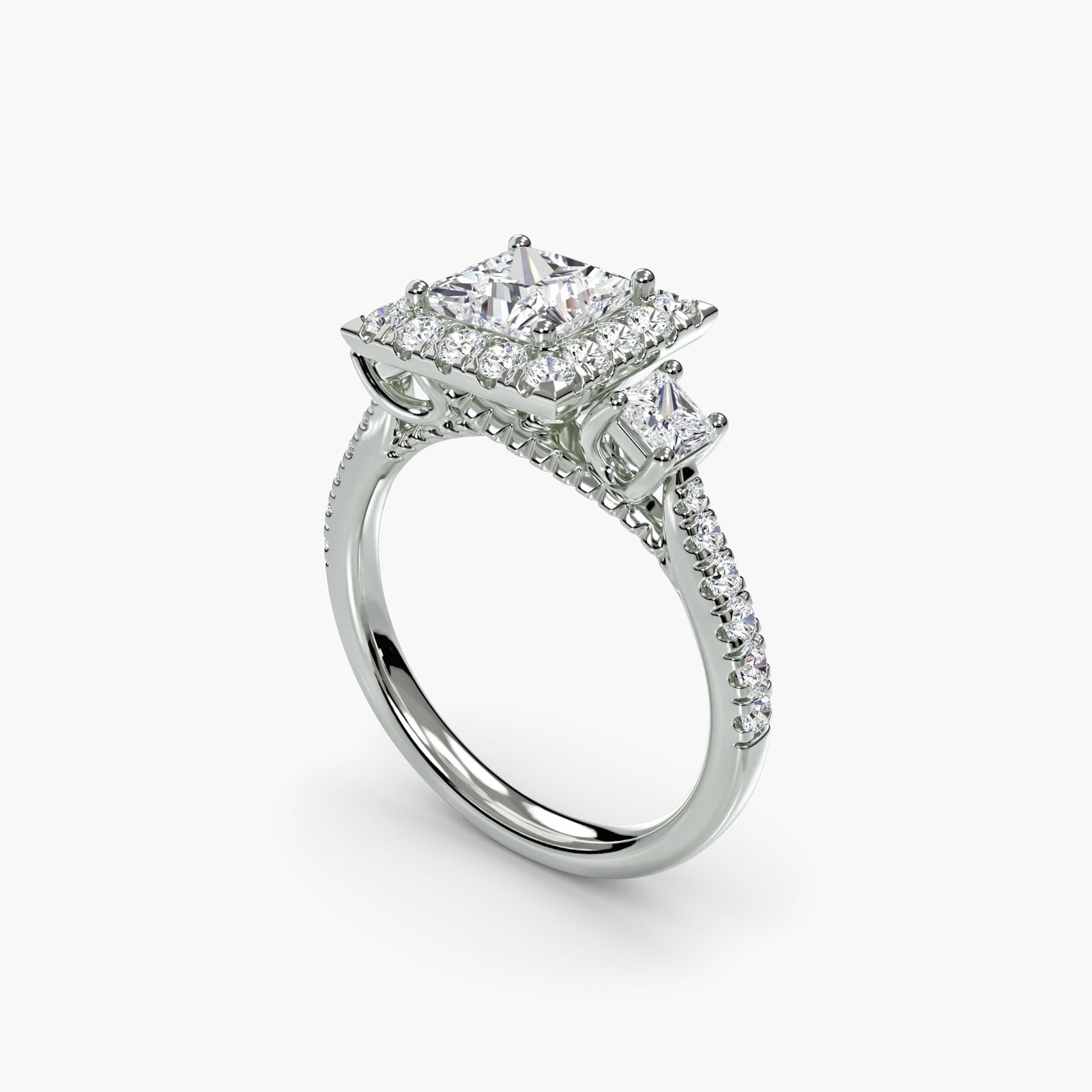 Halo Princess 950 Platinum Ring Setting - 5