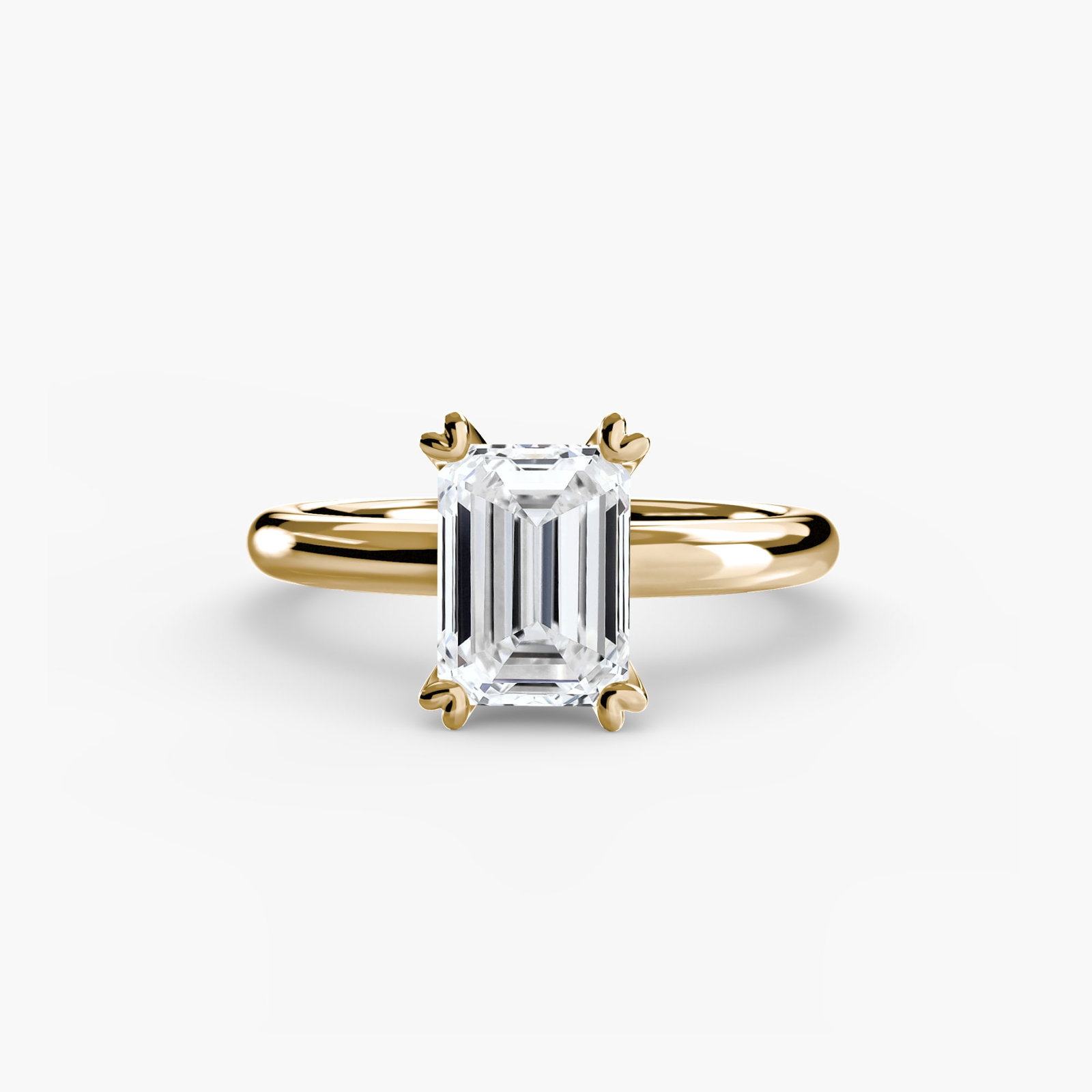 Solitaire Emerald 18Kt Yellow Gold Ring Setting - 2