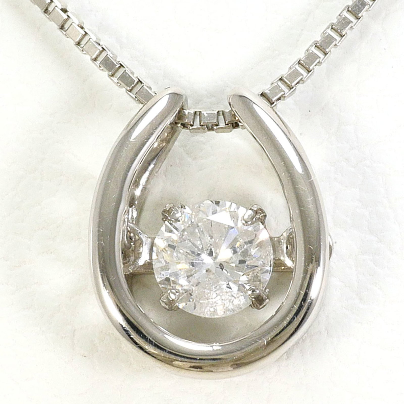 Pt900 Platinum/ Pt850 Necklace With 0.20Ct Diamond Certificate Of Authenticity Total Weight 2.9G (1 of 7)